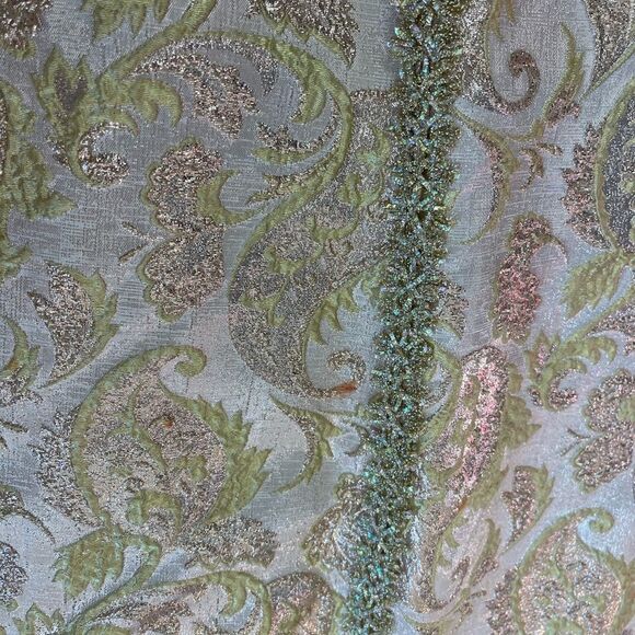 1960s Handmade Golden Brocade Short Sleeve Gown - Picture 9 of 10